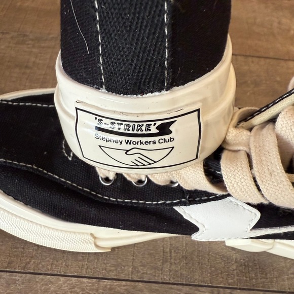 Stepney Workers Club Hi-Top Canvas Sneakers Casual Shoes Black White Sz 38 - Picture 10 of 16